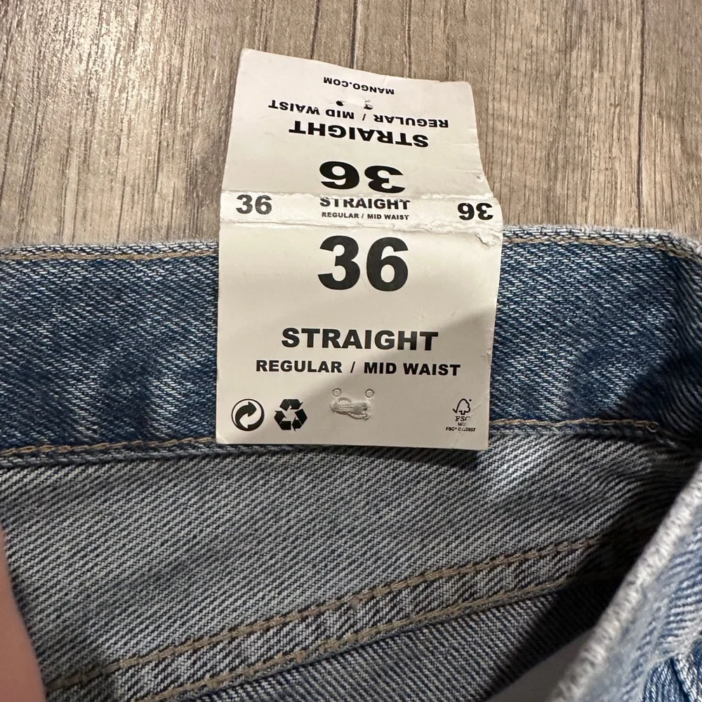 MNG denim mid rise regular straight woman’s size 4 jeans - Picture 5 of 7